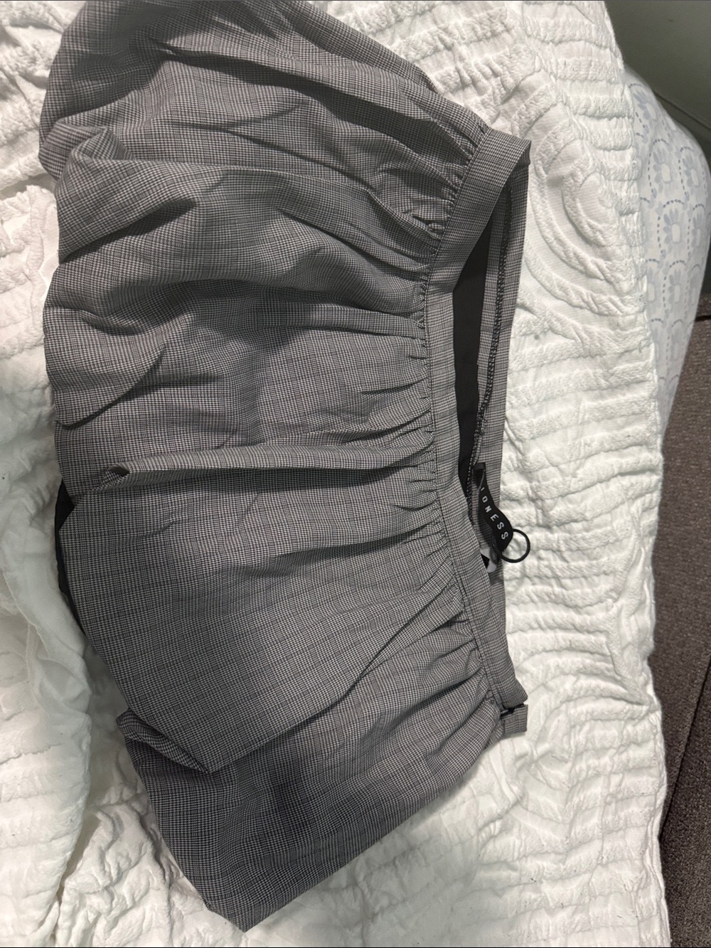 Lioness Mini Skirt in Gray Plaid